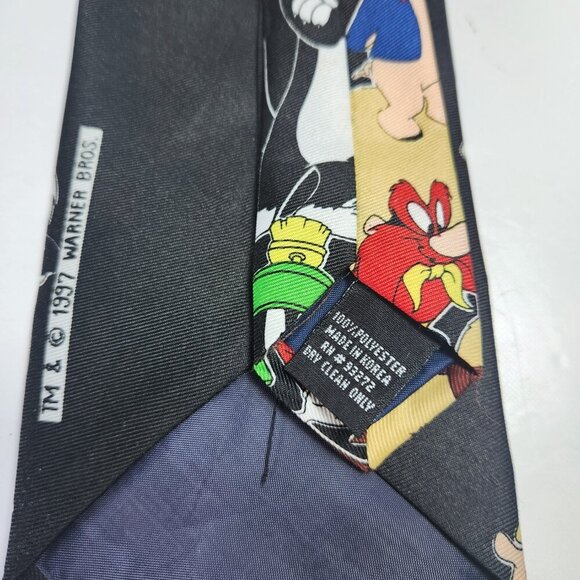 Looney Tunes Vintage Necktie 1997 Warner Bros. Bugs Bunny Tweety Taz Porky Pig - Picture 3 of 7